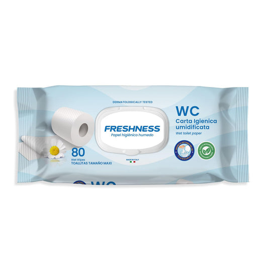 FRESHNESS Salviette WC Carta igienica umida 80 unità. Asciugamano, Multicolore, 80 Pezzi