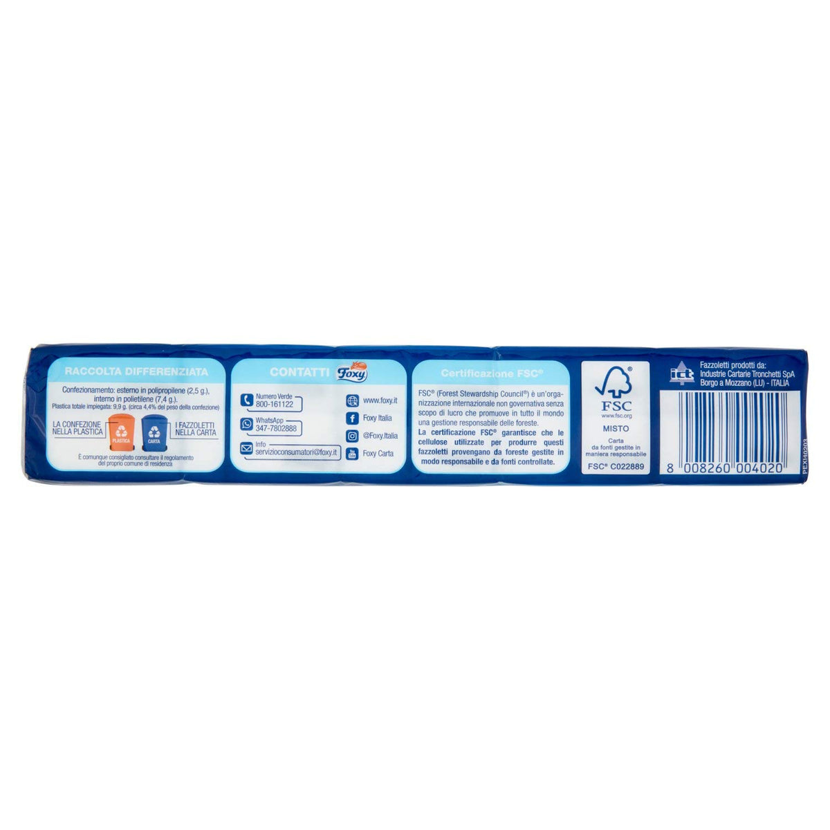 Foxy, Fazzoletti ipoallergenici, 10 pacchetti, 4 veli