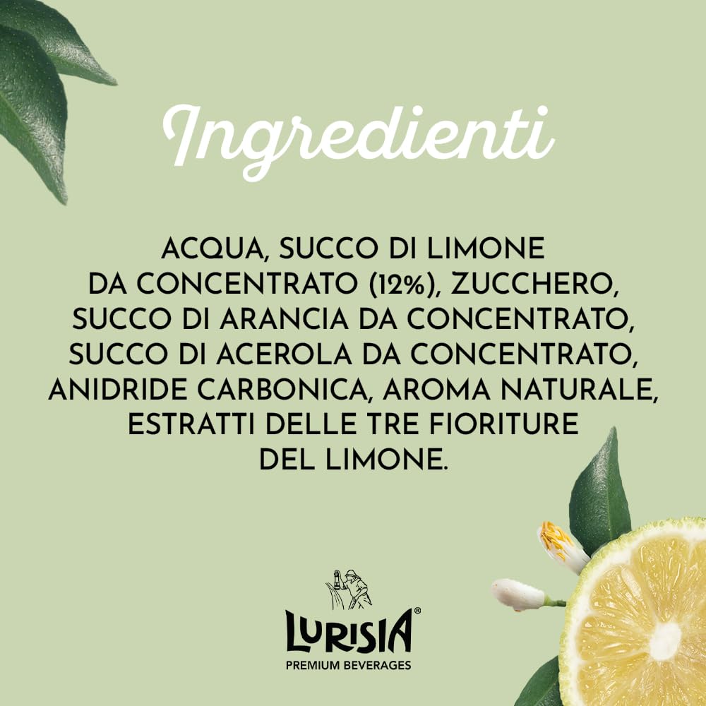 Lurisia La Nostra Limonata, Bevanda Analcolica Prodotta con gli Estratti delle Tre Fioriture del Limone, Gusto Dissetante - 24 Bottiglie in Vetro da 275ml