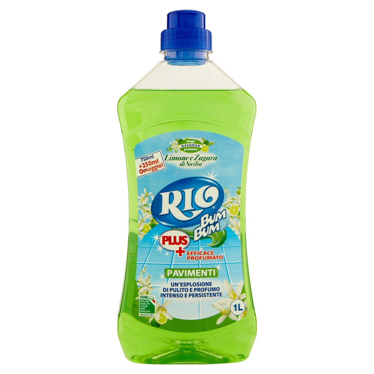 Rio Bum Bum Pavimenti Detersivo per Superfici Dure, Limone e Zagara di Sicilia, 1L