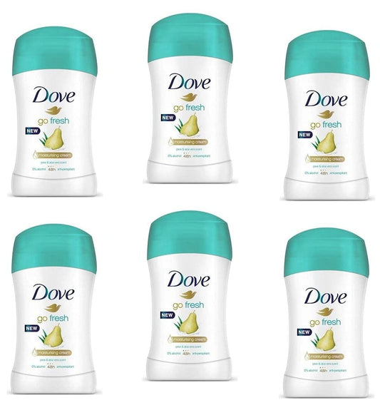 6 X Dove Go Fresh 30 ml deodorante deodorante stick lampadina e aloe 48 ore antitraspirante