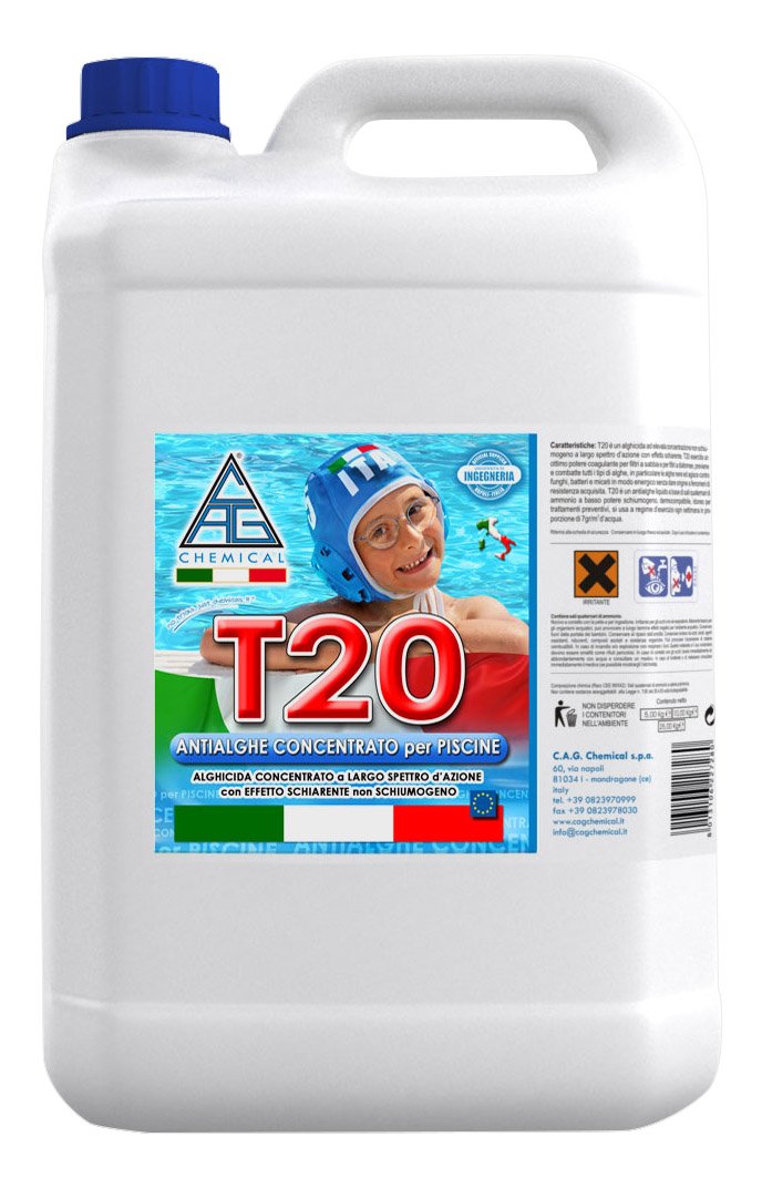 C.A.G Chemical 20T0050 T20 Antialghe Liquido, Concentrato a Basso Potere Schiumogeno