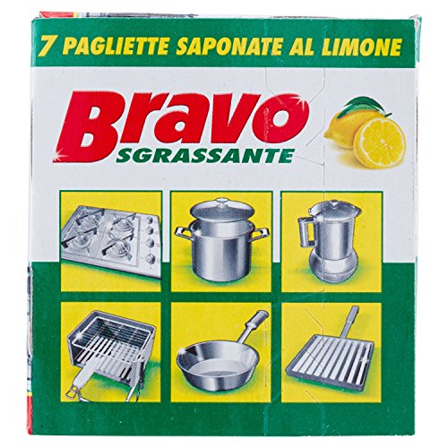 Bravo - Pagliette Saponate Al Limone per Detergenti per la Cucina, 7 Pezzi