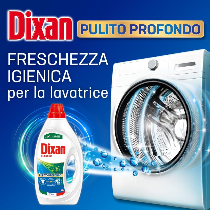 Dixan Detersivo Lavatrice Liquido Classico, 5 confezioni da 22 lavaggi, 110 lavaggi totali