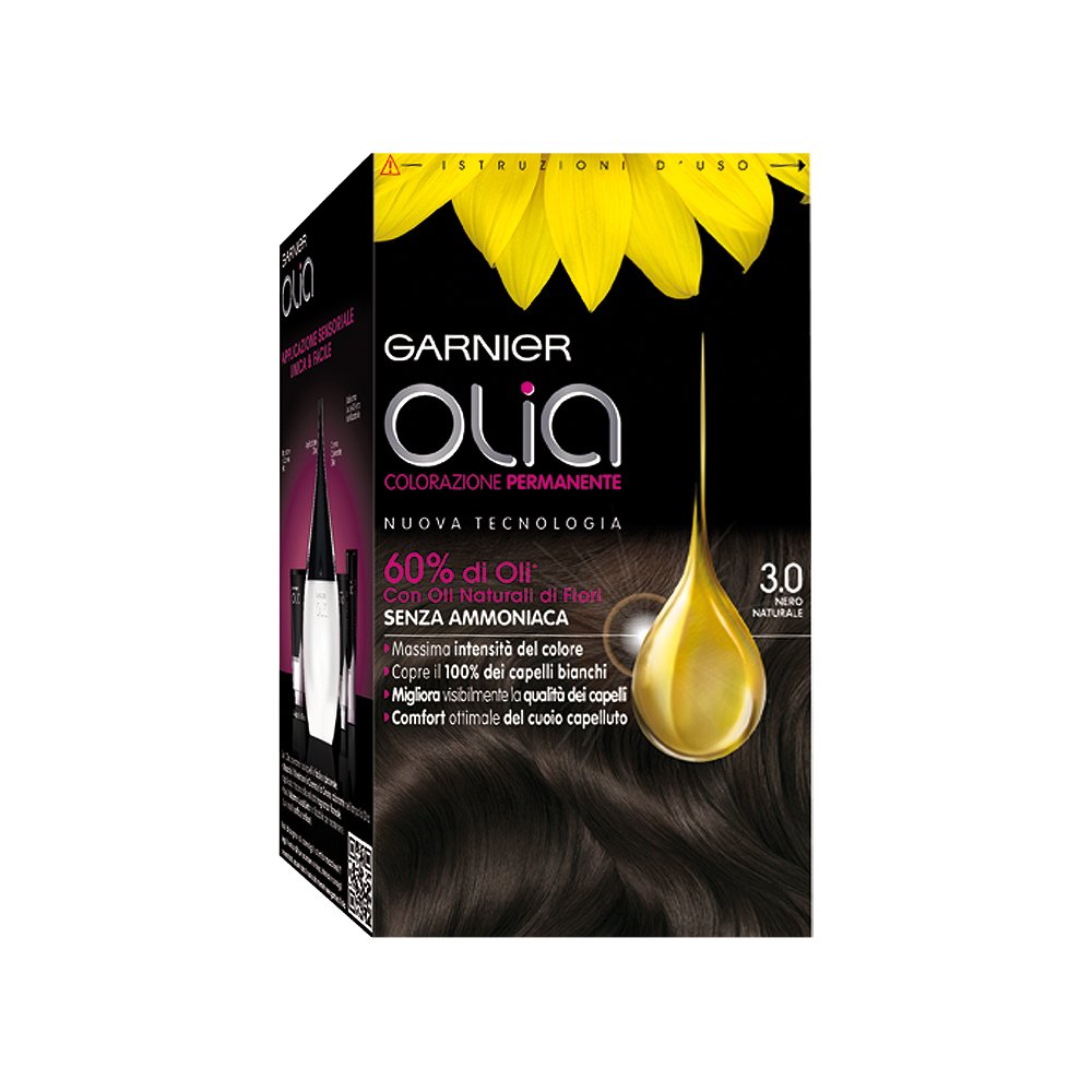 Garnier Olia Colorazione Permanente, 3.0 Nero Naturale