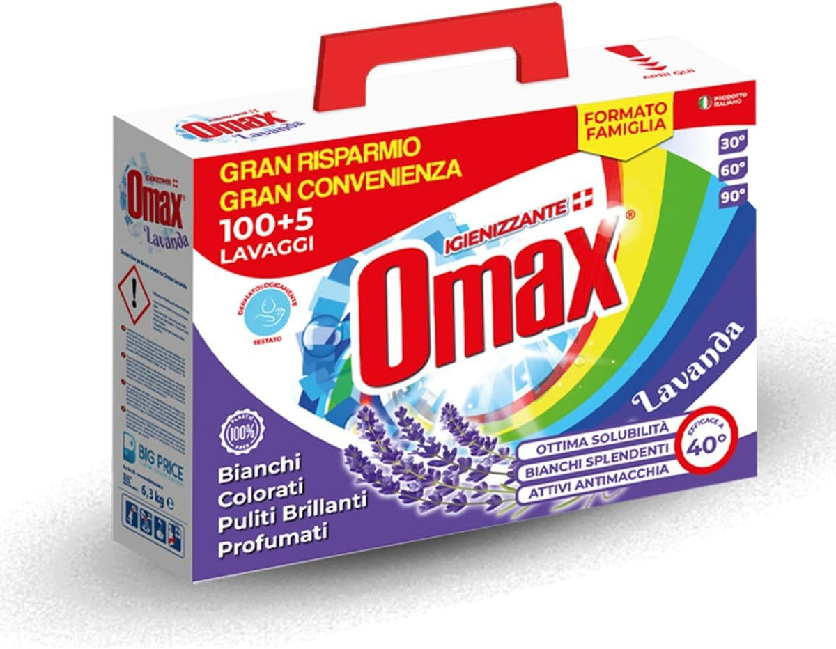 DETERSIVO LAVATRICE IN POLVERE IGIENIZZANTE 105 LAVAGGI PROFUO LAVANDA - MAXI FORMATO FAMIGLIA