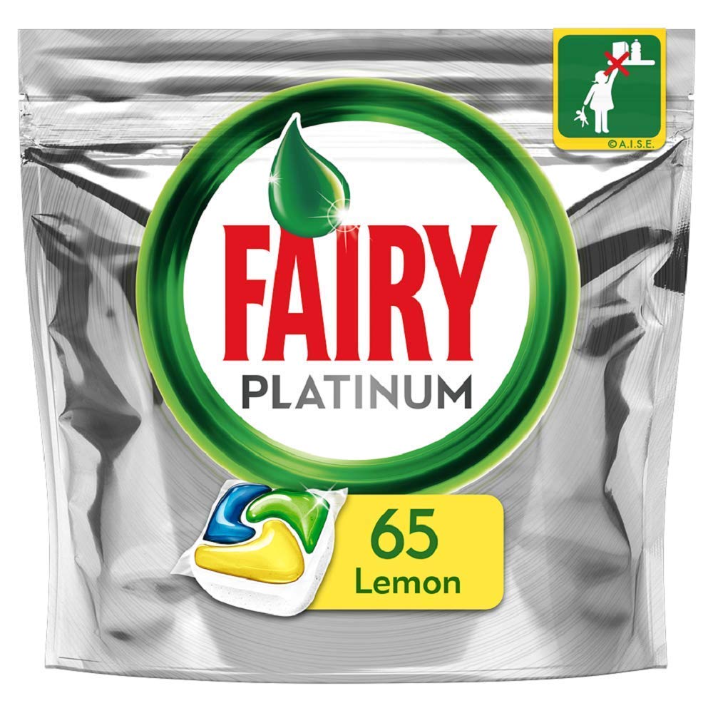 3 confezioni di capsule per lavastoviglie Fairy Platinum Lemon 65 per confezione (195 compresse)