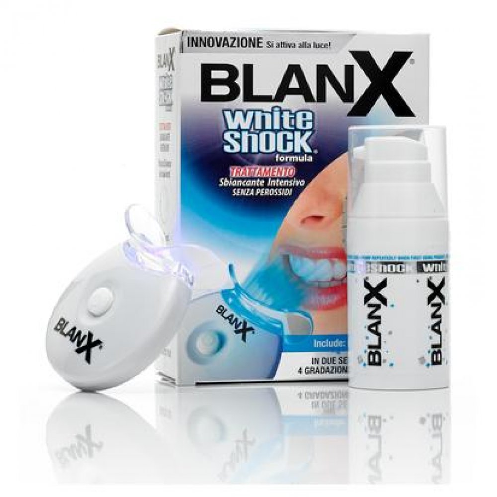 Blanx, Trattamento White Shock Power White, Trattamento Sbiancamento Denti con Bite, Tecnologia Actilux, Trattamento Formato 30 Ml