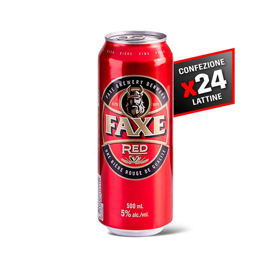 Faxe Red - Birra Rossa - Ale Premium a Bassa Fermentazione - Cartone 24 Lattine da 50 cl