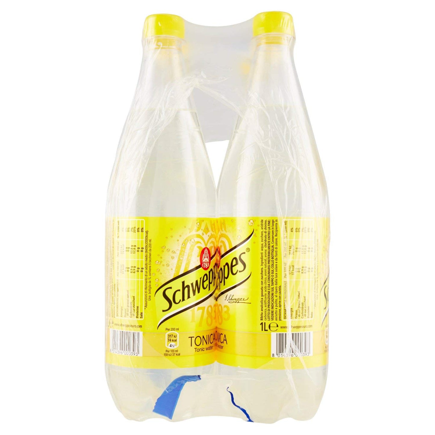 Schweppes Acqua Tonica Bibita Analcolica Gassata - Confezione da 6 x 1 Litro