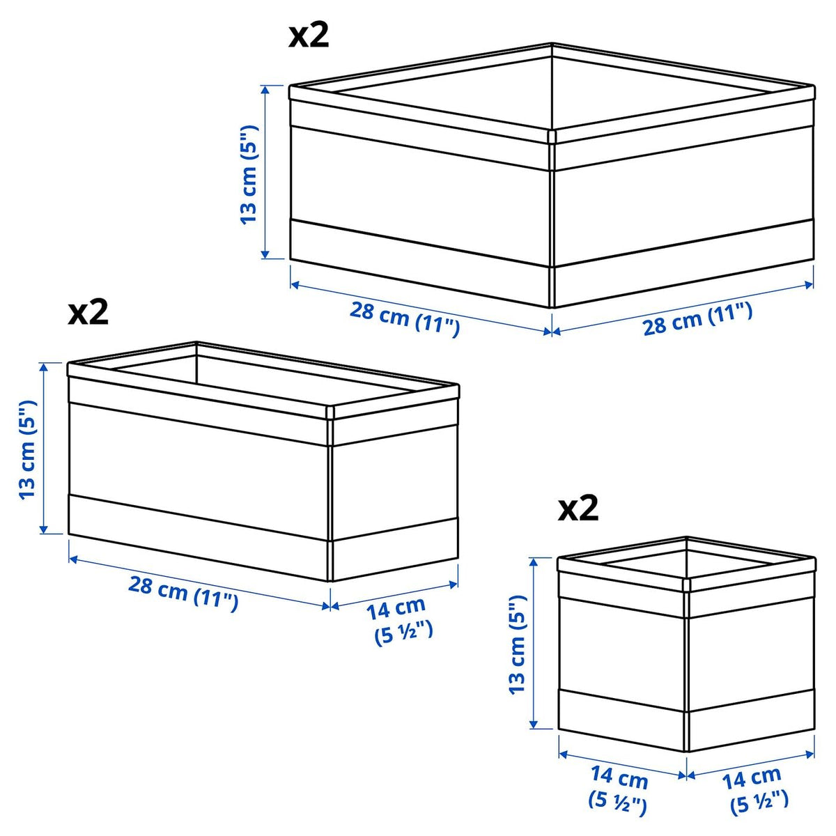 Ikea SKUBB - Set di 6 scatole, colore: Grigio scuro