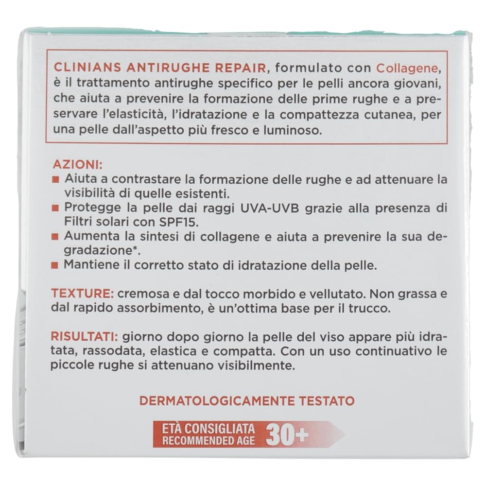 CLINIANS | Antirughe Repair Trattamento Rassodante, Dermatologicamente Testato, Made in Italy, 50 ml