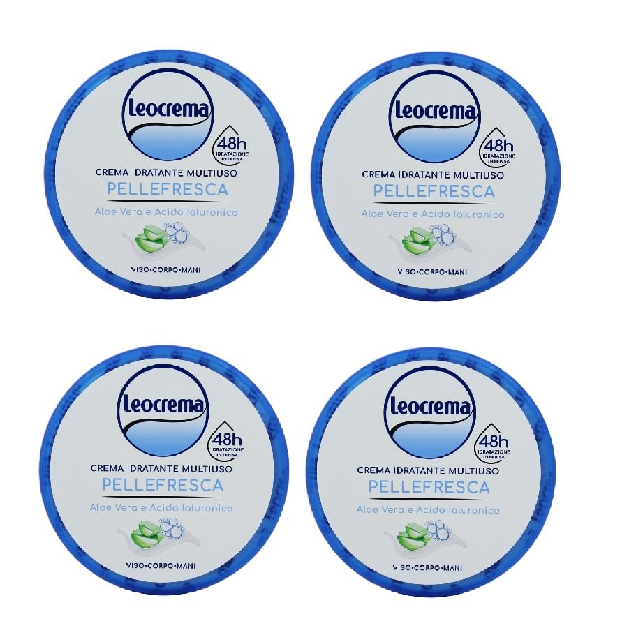 Leocrema Pack di 4 x 150 ml Crema Nutriente Multiuso Pelle Morbida Unisex