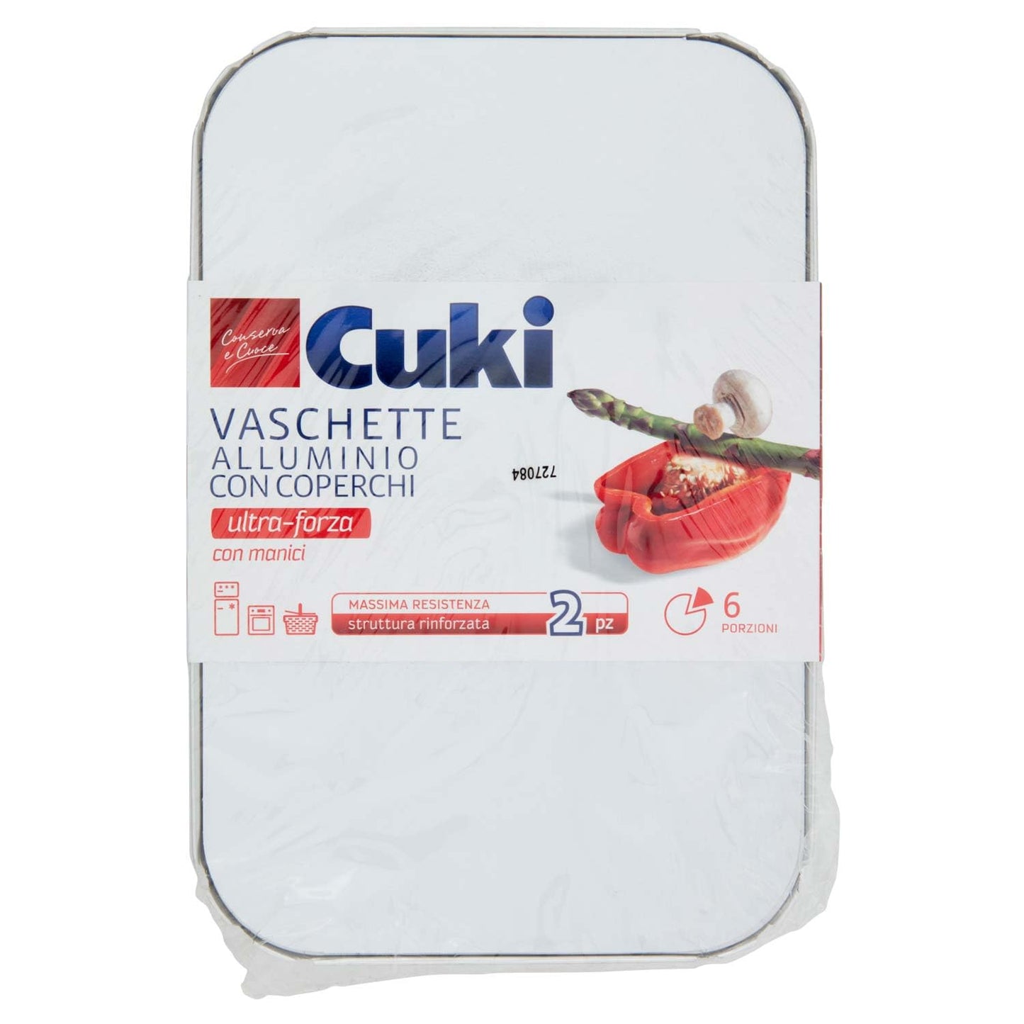 Cuki Supporto in alluminio con coperchio Rs99, 6 porzioni, 2 pezzi