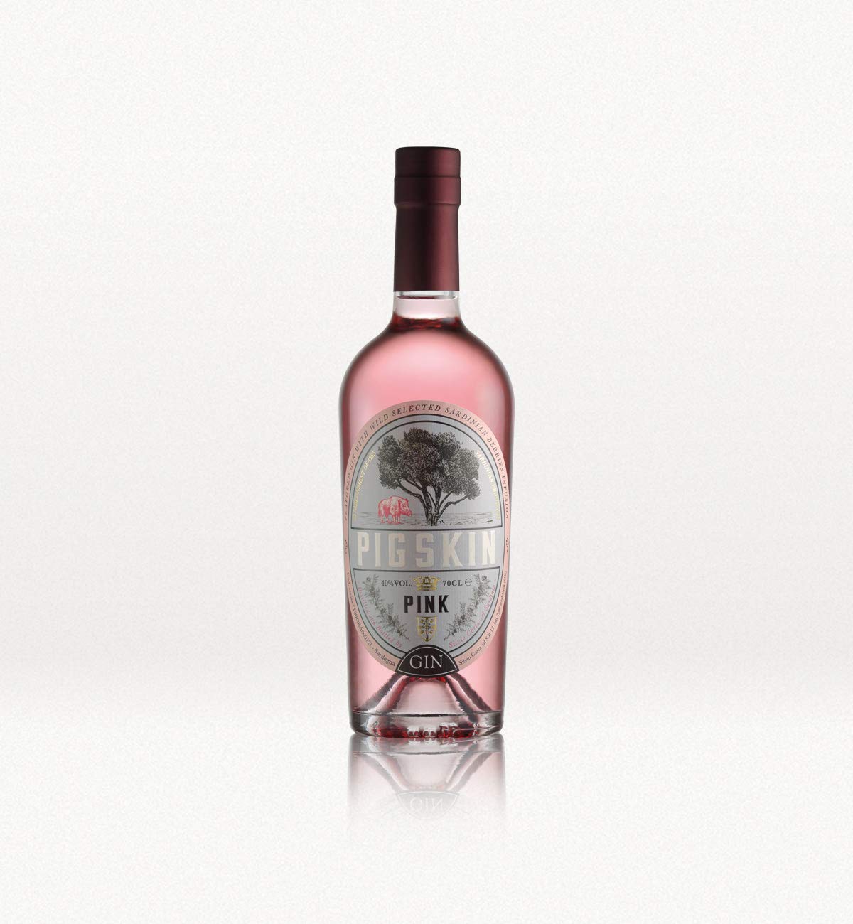6 x 0.70 l - Pigskin Pink, Gin aromatizzato prodotto da Silvio Carta, a Oristano, Sardegna