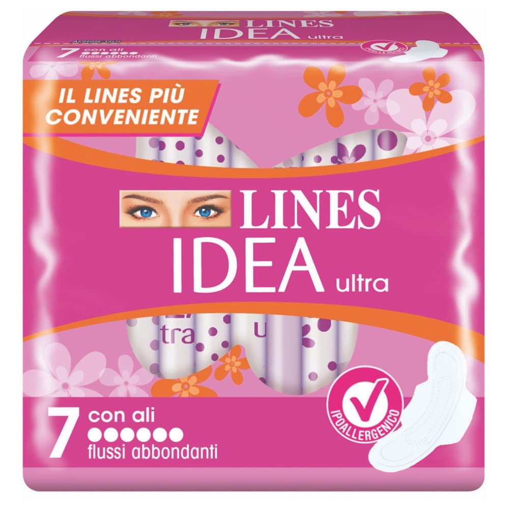 Lines Idea Ultra con Ali Flussi Abbondanti 7 Pezzi, Neutralizza Odori