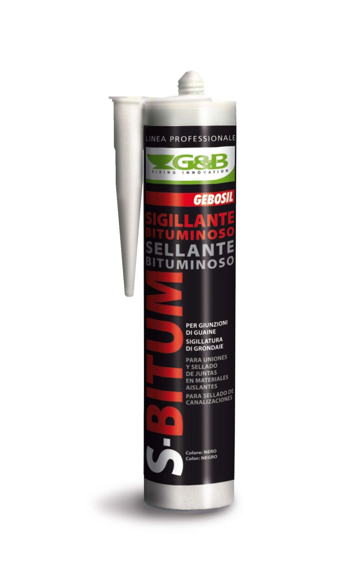 Gebosil S-Bitum sigillante adesivo bituminoso Nero 310 gr G&B