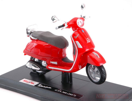 Maisto Model Compatibile con Vespa GTS 300 2017 Red 1:18 DIECAST MI16889