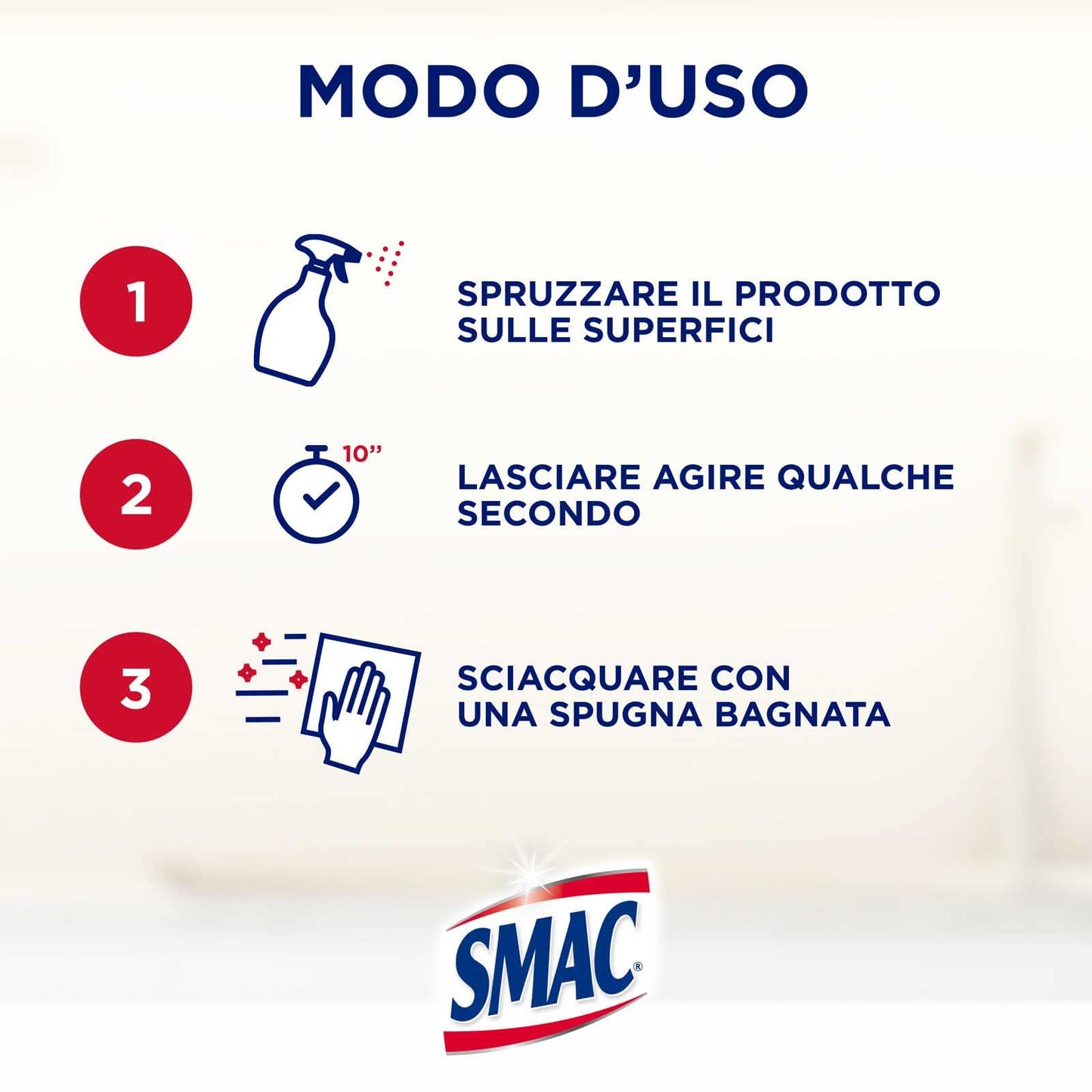 Smac - Sgrassatore Spray per Superfici Moderne e Delicate, Detergente per Casa e Cucina, 500ml x 4 Pezzi