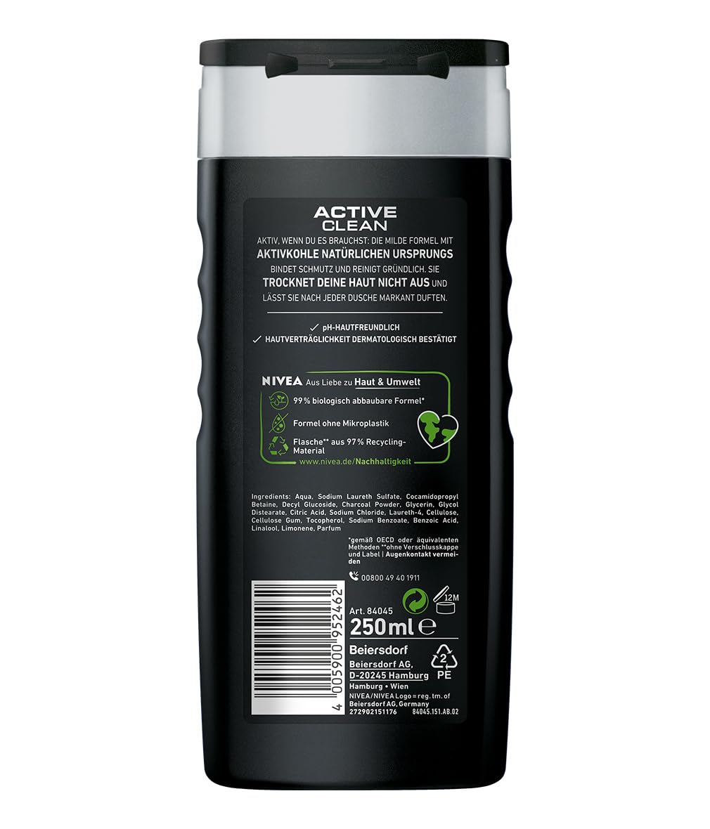 6 X DOCCIA Shampoo gel NIVEA MEN Active Clean UOMO offerta in stock