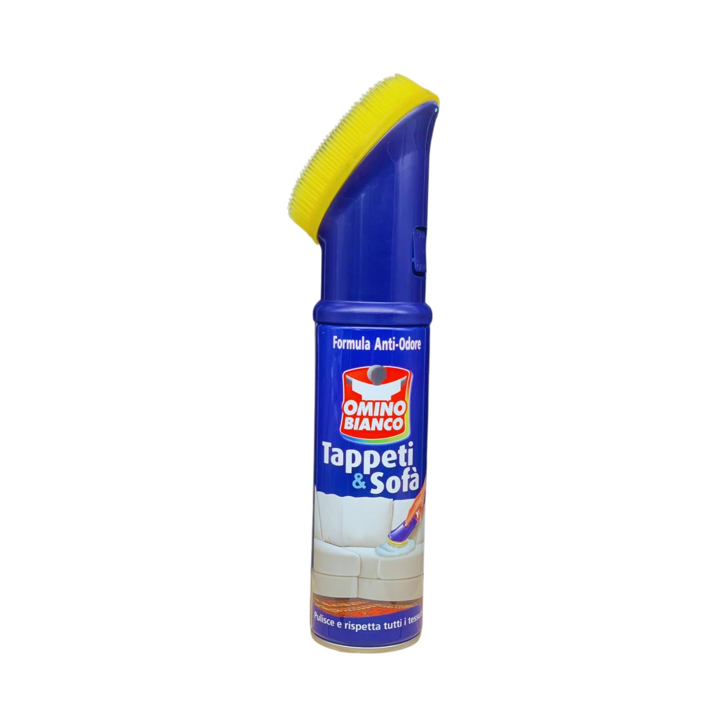 OMINO BIANCO Pulitore per tappeti e diavani, 300ml + pacco 7 pezzi panni microfibra 30x40 + spazzola per pulizia tappeti