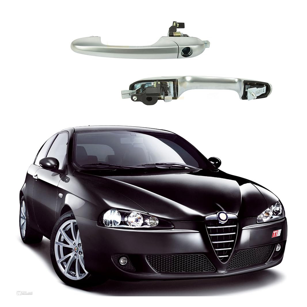 CG94 - Maniglia Esterna Anteriore per Alfa Romeo 147 2000-2004 | 5 Porte con Foro Blocco Chiave SX | Sinistra Lato Guida | Codice OEM 156073261