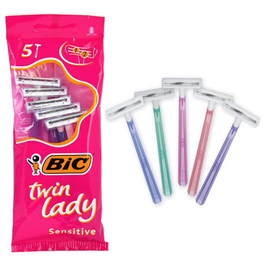 20 x BIC Rasoio Usa&Getta Depilazione Twin Lady Sensitive 5 Pezzi