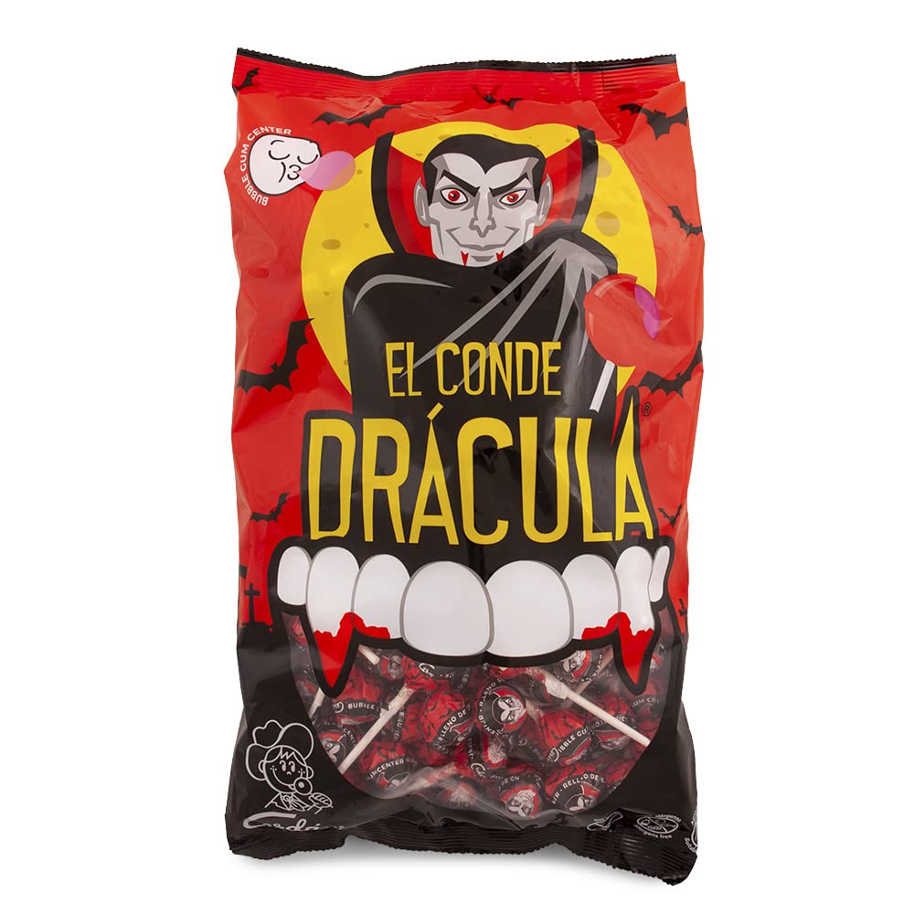 200 LECCA LECCA EL CONDE DRACULA CILIEGIA RIPIENO BUBBLE GUM CHUPA CHUPS BOX