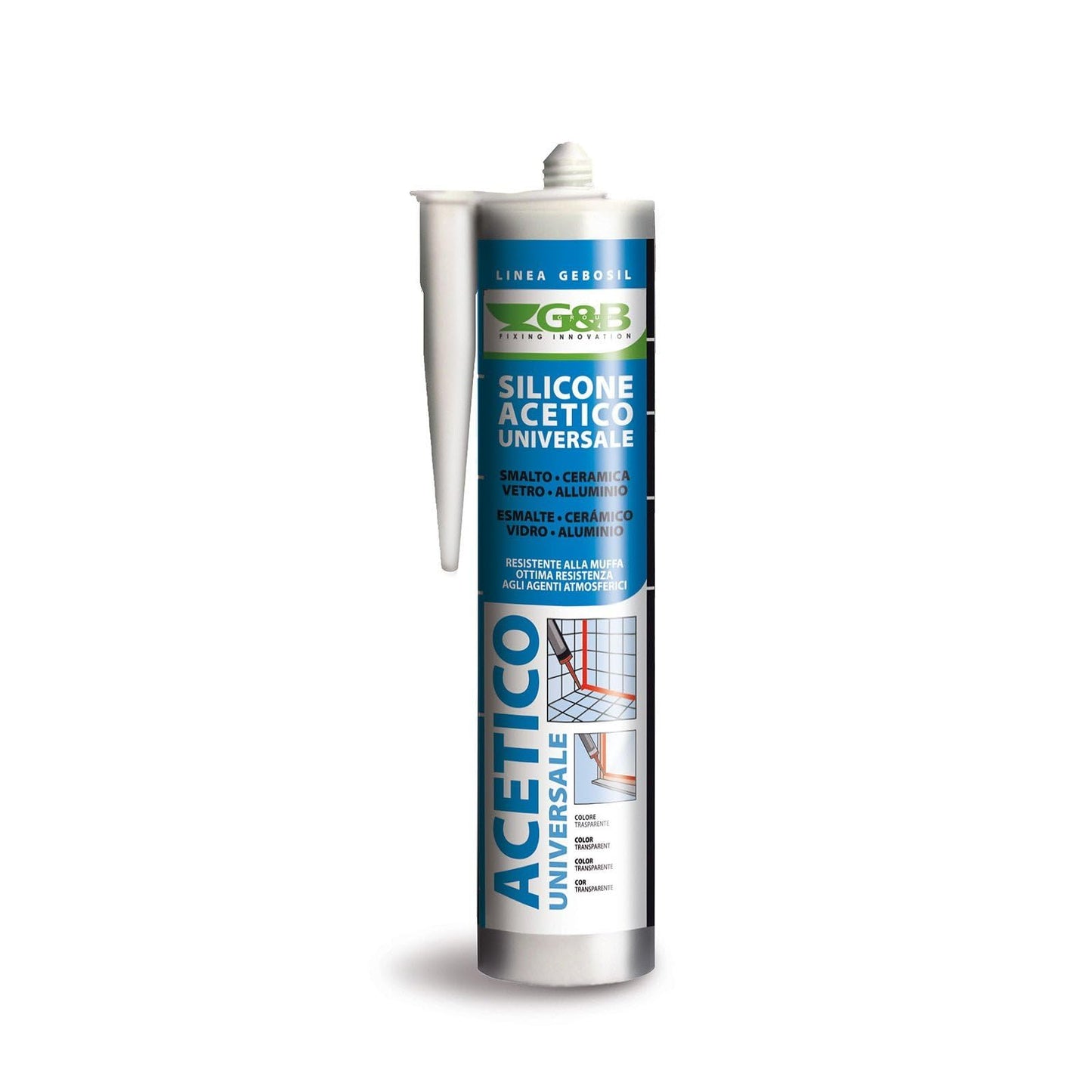 SILICONE ACETICO UNIVERSALE GEBOSIL trasparente ml 280