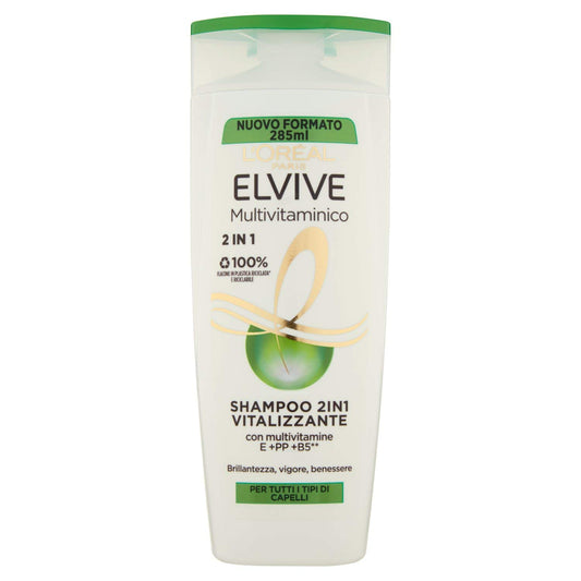 L'oreal Paris Shampoo Multivitaminico 2 In 1 Elvive, 285ml
