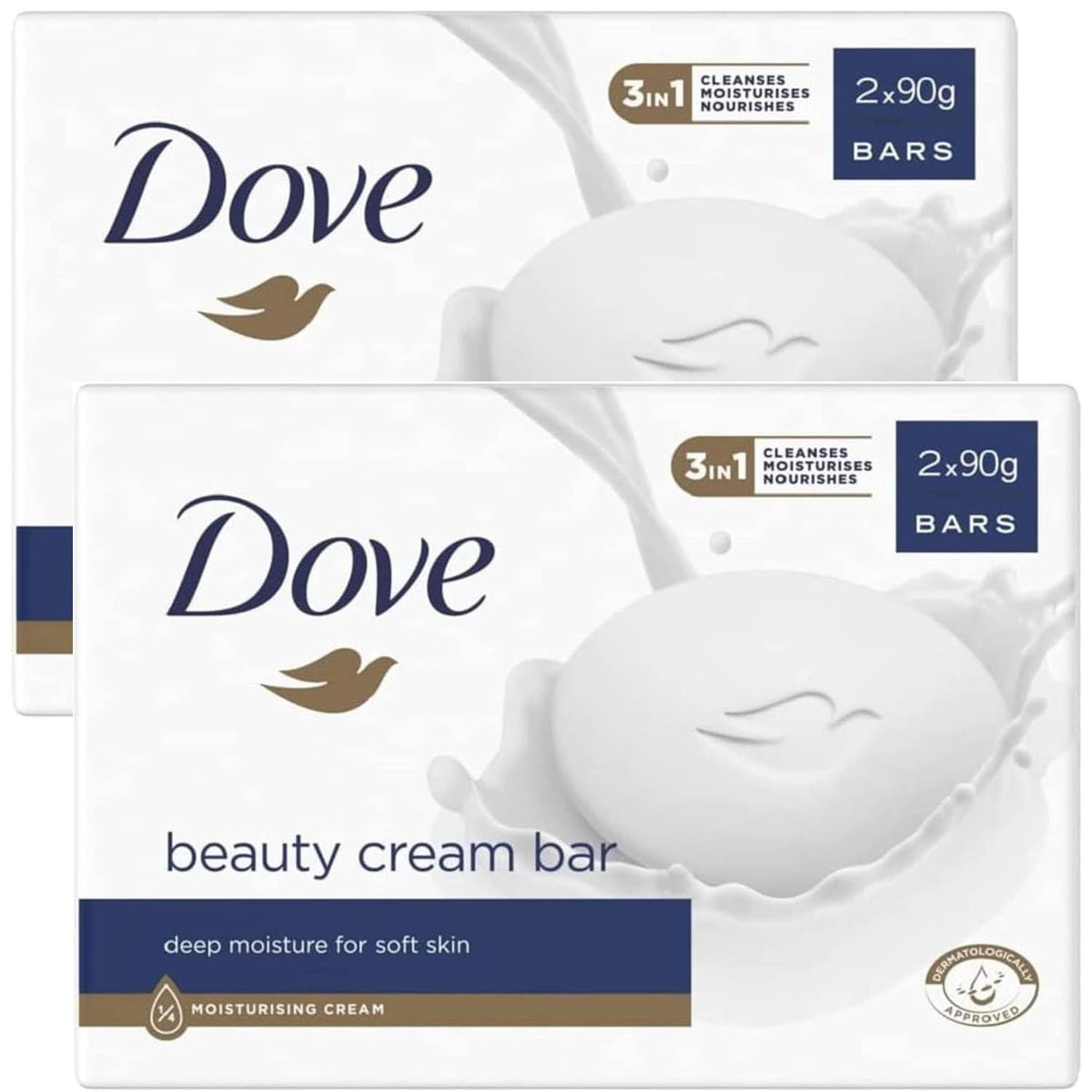 Dove Beauty Cream Bar Classica Saponetta Solida Idratante 2x90 GR 2 Unità