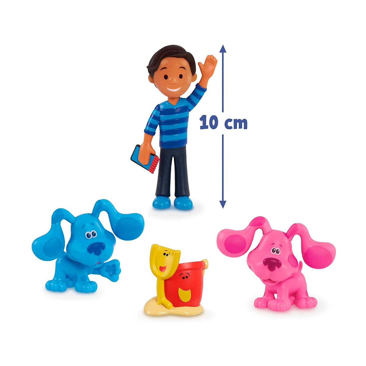 Giochi Preziosi Blue's Clues & You - Set 4 Personaggi, Confezione Regalo con 4 Mini Personaggi della Serie TV, Josh, Blu, Magenta e Paletta e Secchiello per Bambini dai 3 Anni, BLU04000