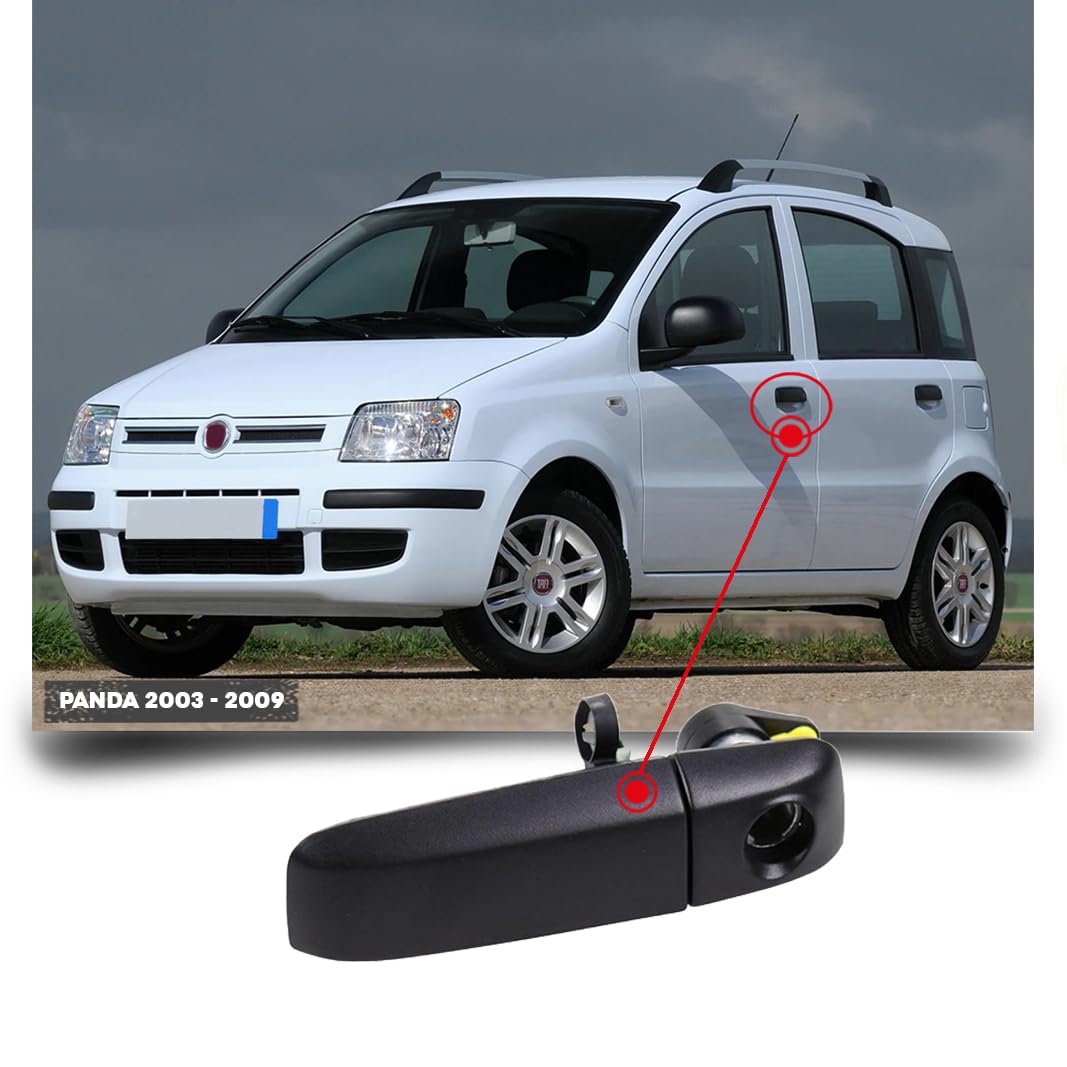 CG94 - Maniglia Esterna Anteriore Sinistra F. PANDA 2003-2009 Nera Senza Blocchetto Chiave