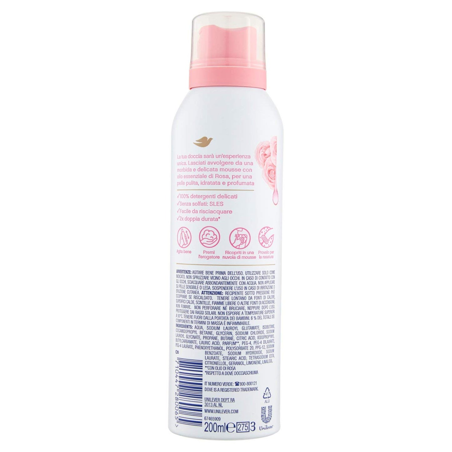 Dove Mousse Doccia con Olio di Rosa - 200 ml