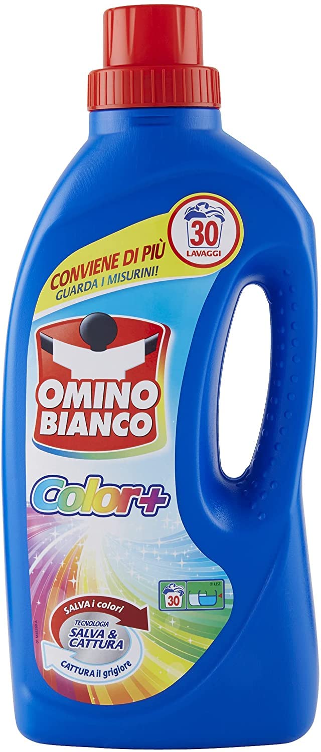 Omino Bianco - Detersivo Lavatrice Liquido Color+, 90 Lavaggi, Specifico per Capi Colorati, Tecnologia Salva i Colori e Cattura il Grigiore, 1500 ml x 3 Confezioni