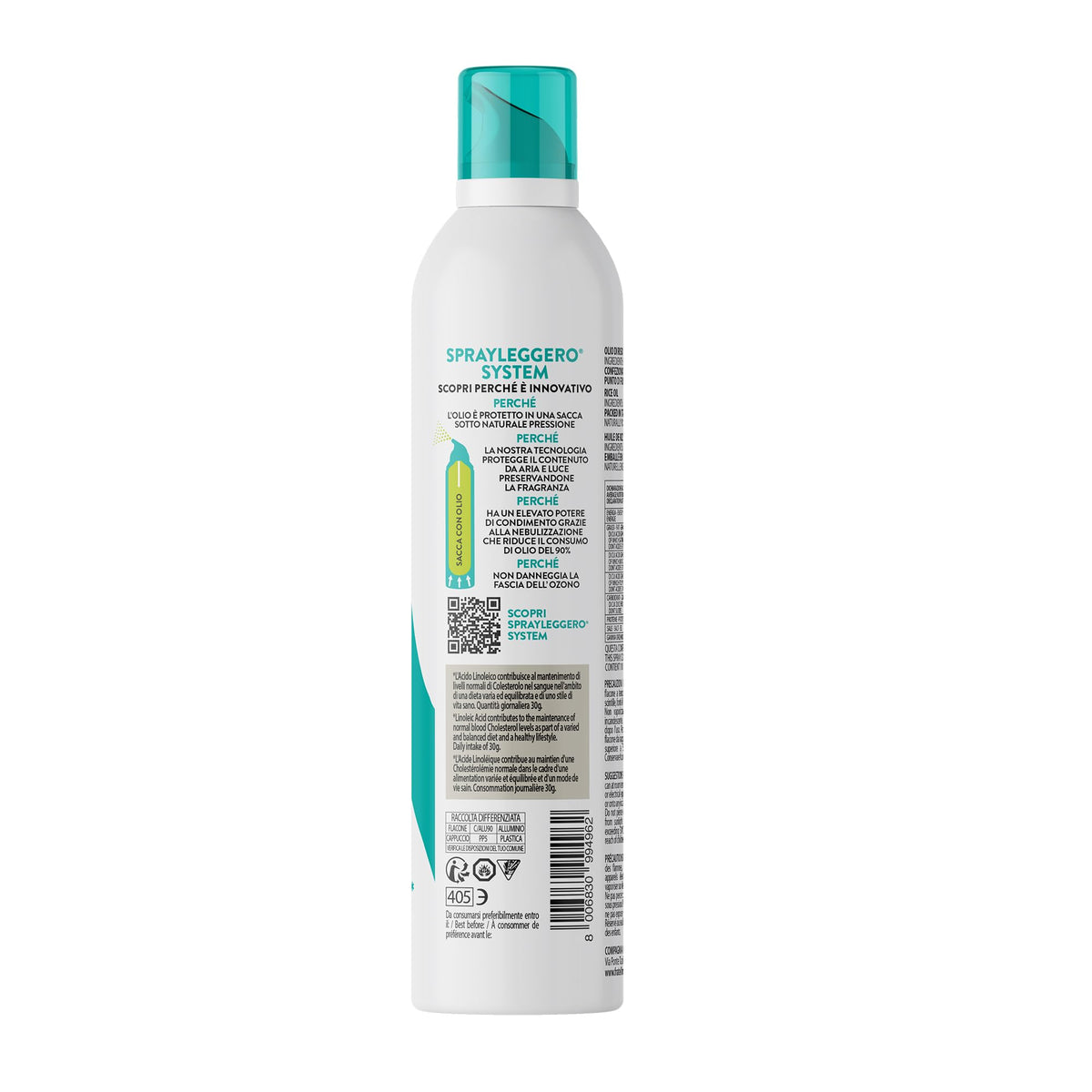 Olio di Riso Spray 200ml - Olio Spray nutraceutico – Salute & Benessere - Sprayleggero – 100% Naturale,100% Leggero, 100% Facile - Con lo spray risparmi fino al 90% di prodotto