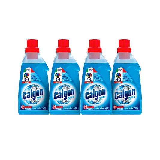 Calgon Power Gel 4 in 1, 4 Confezioni da 1500 ml di Anticalcare per Lavatrici, Additivo per una Protezione da Calcare, Corrosione, Sporco e Cattivi Odori