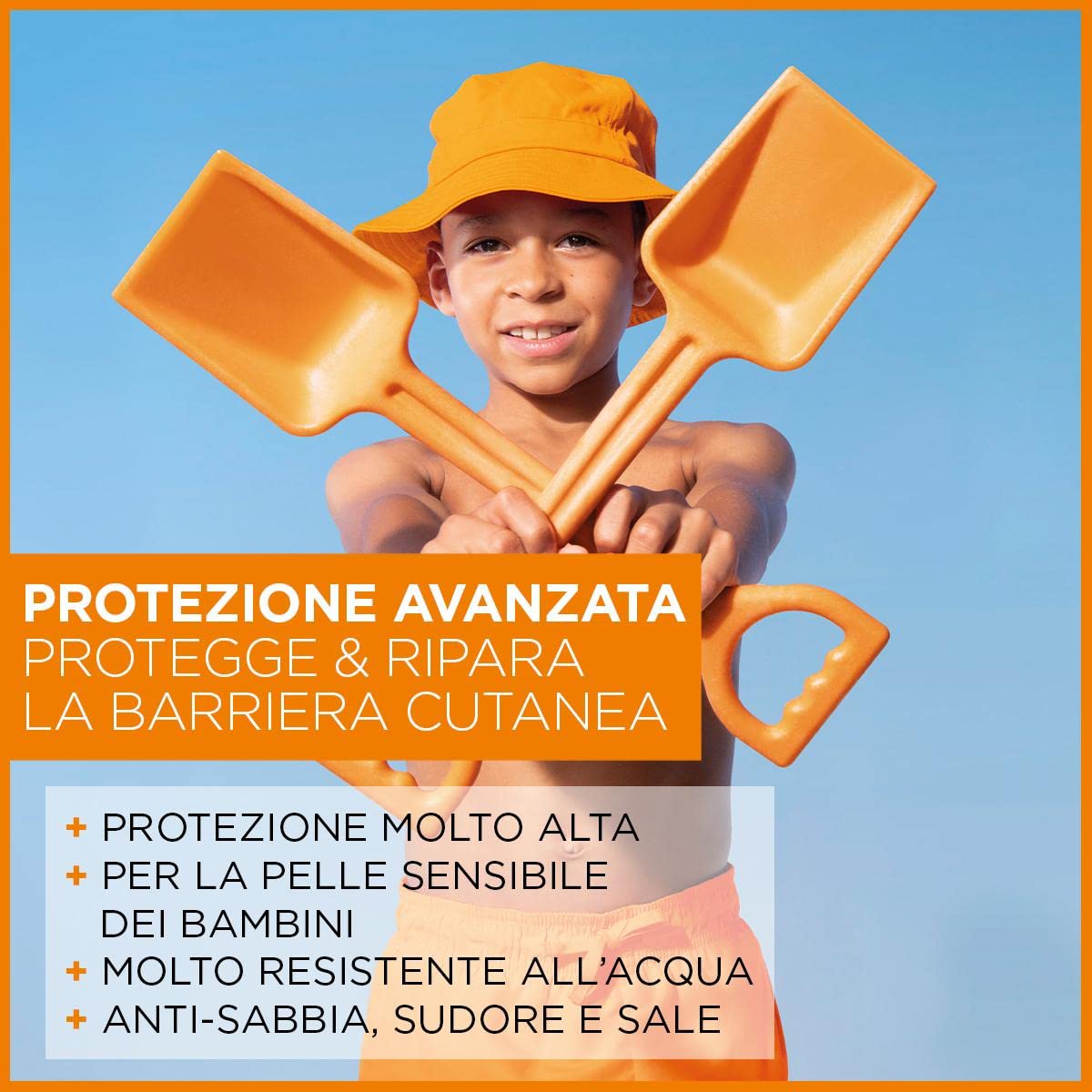 Garnier Ambre Solaire Advanced Sensitive Kids Ceramide Protect Latte Protettivo SPF50+, 175 ml