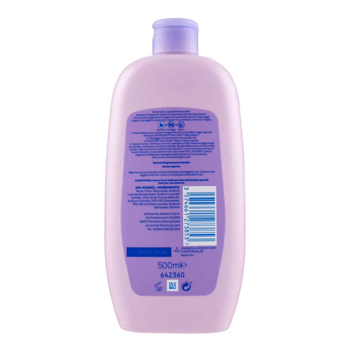 Johnson & Johnson Dolci Notti Baby Bagno - 500 ml