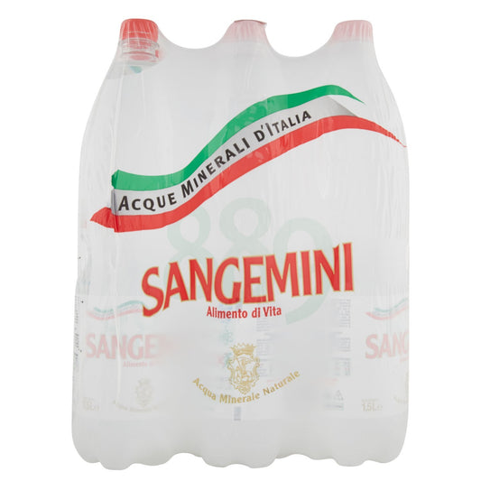 Sangemini Acqua Minerale Naturale - Confezione da 6 Bottiglie x 1.5 l
