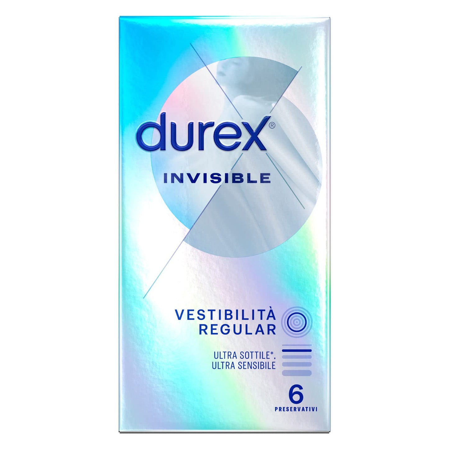Durex Invisible Preservativi Ultra Sottili ad Alta Sensibilità, 6 Profilattici