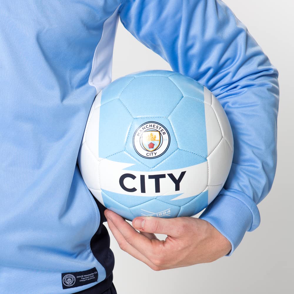 Manchester City - Palla da calcio con linee, taglia 5
