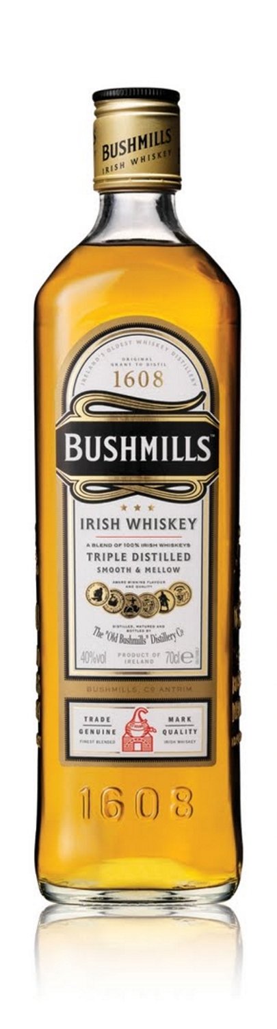 Irish Whisky triple distilled Old Bushmills 40% 70 cl.