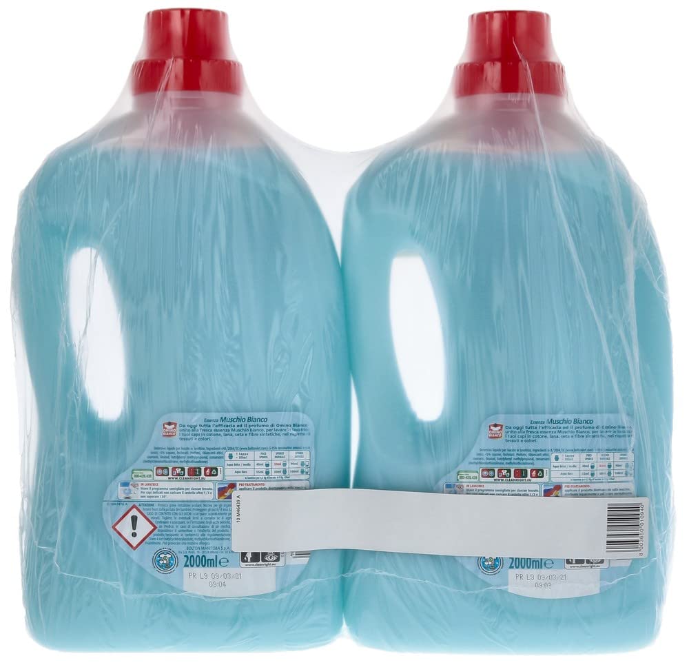 Omino Bianco Detersivo Lavatrice Muschio Bianco, 2x2L