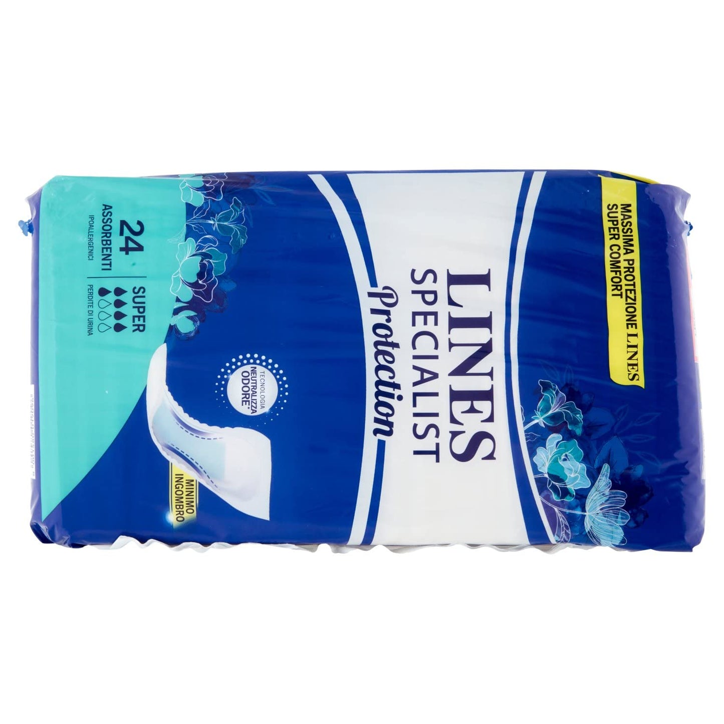 Lines Specialist Sagomato Sottile, 24 Assorbenti per Incontinenza Uomo e Donna