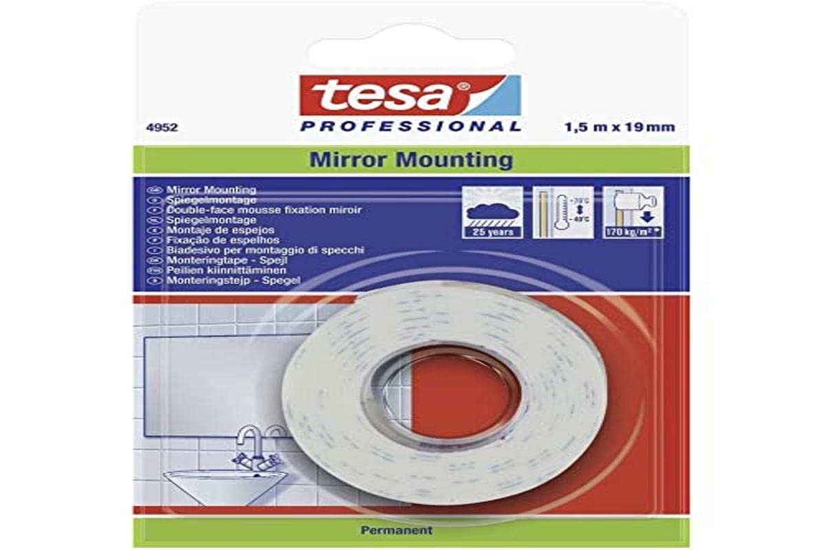 Tesa Tape 04952 – 00003 – 05 – Nastro Adh 19 mmx 1.5 mt D/Cara specchi esp. PU BL tesatape