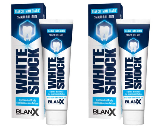 WHITE SHOCK, dentifricio sbiancante effetto immediato - 2 confezioni da 75 ml