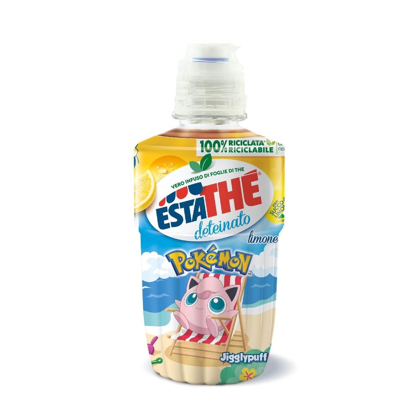 Estathé Deteinato Limone - The Freddo Deteinato con Vero Infuso di Foglie di The e Succo di Limone, Bevanda Analcolica Senza Glutine, 12 Bottiglie da 250 ml