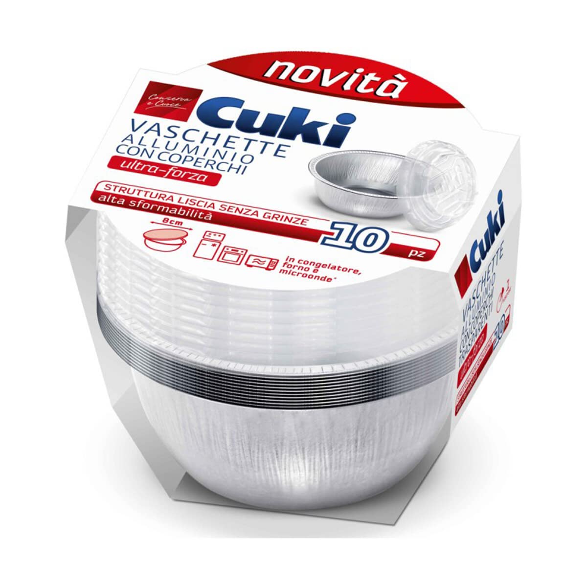 Cuki Vaschetta in Alluminio, Grigio, Monoporzione