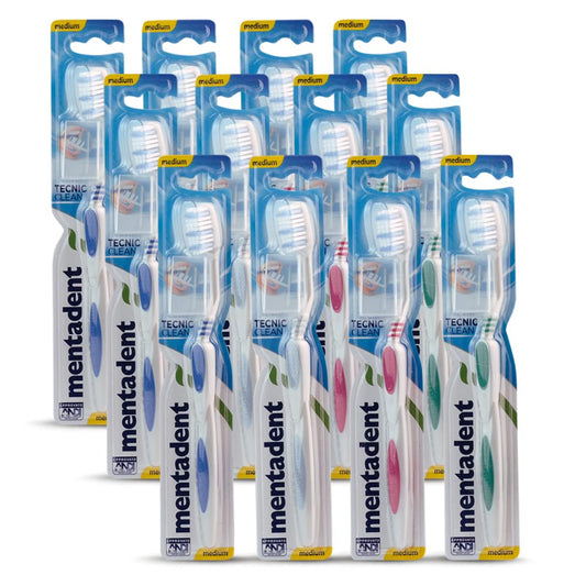 12 x MENTADENT Spazzolino Denti Tecnic Clean Medio